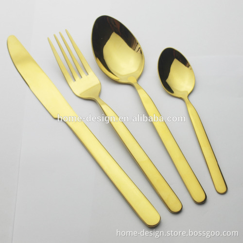 PVD titanium rose gold cutlery stainless steel